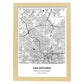 Poster con mapa de Fukuoka - Japon. Láminas de ciudades de Asia con mares y ríos en color negro.-Artwork-Nacnic-A4-Marco Madera clara-Nacnic Estudio SL