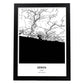 Poster con mapa de Genoa - Italia. Láminas de ciudades de Italia con mares y ríos en color negro.-Artwork-Nacnic-A3-Marco Negro-Nacnic Estudio SL