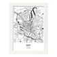 Poster con mapa de Gent - Belgica. Láminas de ciudades de Holanda y Bélgica con mares y ríos en color negro.-Artwork-Nacnic-A3-Marco Blanco-Nacnic Estudio SL