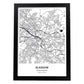 Poster con mapa de Glasgow - Reino Unido. Láminas de ciudades de Reino Unido con mares y ríos en color negro.-Artwork-Nacnic-A3-Marco Negro-Nacnic Estudio SL