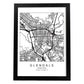 Poster con mapa de Glendale. Lámina de Estados Unidos, con imágenes de mapas y carreteras-Artwork-Nacnic-A3-Marco Negro-Nacnic Estudio SL