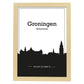Poster con mapa de Groningen - Holanda. Láminas con Skyline de ciudades de Europa con sombra negra.-Artwork-Nacnic-A4-Marco Madera clara-Nacnic Estudio SL