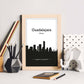 Poster con mapa de Guadalajar - Mexico. Láminas con Skyline de ciudades de Estados Unidos, Canada, Mexico con sombra negra.-Artwork-Nacnic-Nacnic Estudio SL