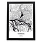 Poster con mapa de Hamburg - Alemania. Láminas de ciudades de Alemania con mares y ríos en color negro.-Artwork-Nacnic-A4-Marco Negro-Nacnic Estudio SL