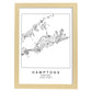 Poster con mapa de Hamptons. Lámina de Estados Unidos, con imágenes de mapas y carreteras-Artwork-Nacnic-A4-Marco Madera clara-Nacnic Estudio SL