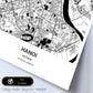 Poster con mapa de Hanoi - Vietnam. Láminas de ciudades de Asia con mares y ríos en color negro.-Artwork-Nacnic-Nacnic Estudio SL
