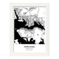 Poster con mapa de Hong Kong - Hong Kong. Láminas de ciudades de Asia con mares y ríos en color negro.-Artwork-Nacnic-A3-Marco Blanco-Nacnic Estudio SL
