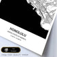 Poster con mapa de Honolulu - USA. Láminas de ciudades de Estados Unidos con mares y ríos en color negro.-Artwork-Nacnic-Nacnic Estudio SL