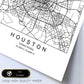 Poster con mapa de HoUSAton. Lámina de Estados Unidos, con imágenes de mapas y carreteras-Artwork-Nacnic-Nacnic Estudio SL