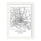 Poster con mapa de HoUSAton. Lámina de Estados Unidos, con imágenes de mapas y carreteras-Artwork-Nacnic-A3-Marco Blanco-Nacnic Estudio SL