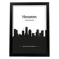Poster con mapa de Houston - USA. Láminas con Skyline de ciudades de Estados Unidos, Canada, Mexico con sombra negra.-Artwork-Nacnic-A4-Marco Negro-Nacnic Estudio SL