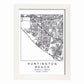 Poster con mapa de Huntington Beach. Lámina de Estados Unidos, con imágenes de mapas y carreteras-Artwork-Nacnic-A3-Marco Blanco-Nacnic Estudio SL