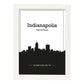 Poster con mapa de Indianapolis - USA. Láminas con Skyline de ciudades de Estados Unidos, Canada, Mexico con sombra negra.-Artwork-Nacnic-A3-Marco Blanco-Nacnic Estudio SL