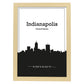 Poster con mapa de Indianapolis - USA. Láminas con Skyline de ciudades de Estados Unidos, Canada, Mexico con sombra negra.-Artwork-Nacnic-A3-Marco Madera clara-Nacnic Estudio SL