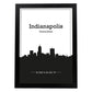 Poster con mapa de Indianapolis - USA. Láminas con Skyline de ciudades de Estados Unidos, Canada, Mexico con sombra negra.-Artwork-Nacnic-A4-Marco Negro-Nacnic Estudio SL