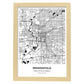 Poster con mapa de Indianapolis - USA. Láminas de ciudades de Estados Unidos con mares y ríos en color negro.-Artwork-Nacnic-A3-Marco Madera clara-Nacnic Estudio SL