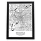 Poster con mapa de Indianapolis - USA. Láminas de ciudades de Estados Unidos con mares y ríos en color negro.-Artwork-Nacnic-A3-Marco Negro-Nacnic Estudio SL