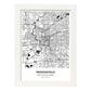 Poster con mapa de Indianapolis - USA. Láminas de ciudades de Estados Unidos con mares y ríos en color negro.-Artwork-Nacnic-A4-Marco Blanco-Nacnic Estudio SL