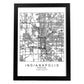 Poster con mapa de Indianapolis. Lámina de Estados Unidos, con imágenes de mapas y carreteras-Artwork-Nacnic-A3-Marco Negro-Nacnic Estudio SL