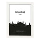 Poster con mapa de Istanbul - Turkey. Láminas con Skyline de ciudades de Asia, Australia, y Oriente Medio con sombra negra.-Artwork-Nacnic-A3-Marco Blanco-Nacnic Estudio SL