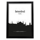 Poster con mapa de Istanbul - Turkey. Láminas con Skyline de ciudades de Asia, Australia, y Oriente Medio con sombra negra.-Artwork-Nacnic-A3-Marco Negro-Nacnic Estudio SL
