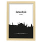 Poster con mapa de Istanbul - Turkey. Láminas con Skyline de ciudades de Asia, Australia, y Oriente Medio con sombra negra.-Artwork-Nacnic-A4-Marco Madera clara-Nacnic Estudio SL