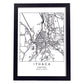 Poster con mapa de Ithaca. Lámina de Estados Unidos, con imágenes de mapas y carreteras-Artwork-Nacnic-A3-Marco Negro-Nacnic Estudio SL