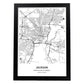 Poster con mapa de Jackson - USA. Láminas de ciudades de Estados Unidos con mares y ríos en color negro.-Artwork-Nacnic-A4-Marco Negro-Nacnic Estudio SL