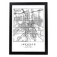 Poster con mapa de Jackson. Lámina de Estados Unidos, con imágenes de mapas y carreteras-Artwork-Nacnic-A4-Marco Negro-Nacnic Estudio SL