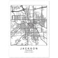 Poster con mapa de Jackson. Lámina de Estados Unidos, con imágenes de mapas y carreteras-Artwork-Nacnic-A4-Sin marco-Nacnic Estudio SL