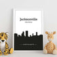 Poster con mapa de Jacksonville - USA. Láminas con Skyline de ciudades de Estados Unidos, Canada, Mexico con sombra negra.-Artwork-Nacnic-Nacnic Estudio SL