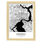 Poster con mapa de Jacksonville - USA. Láminas de ciudades de Estados Unidos con mares y ríos en color negro.-Artwork-Nacnic-A3-Marco Madera clara-Nacnic Estudio SL