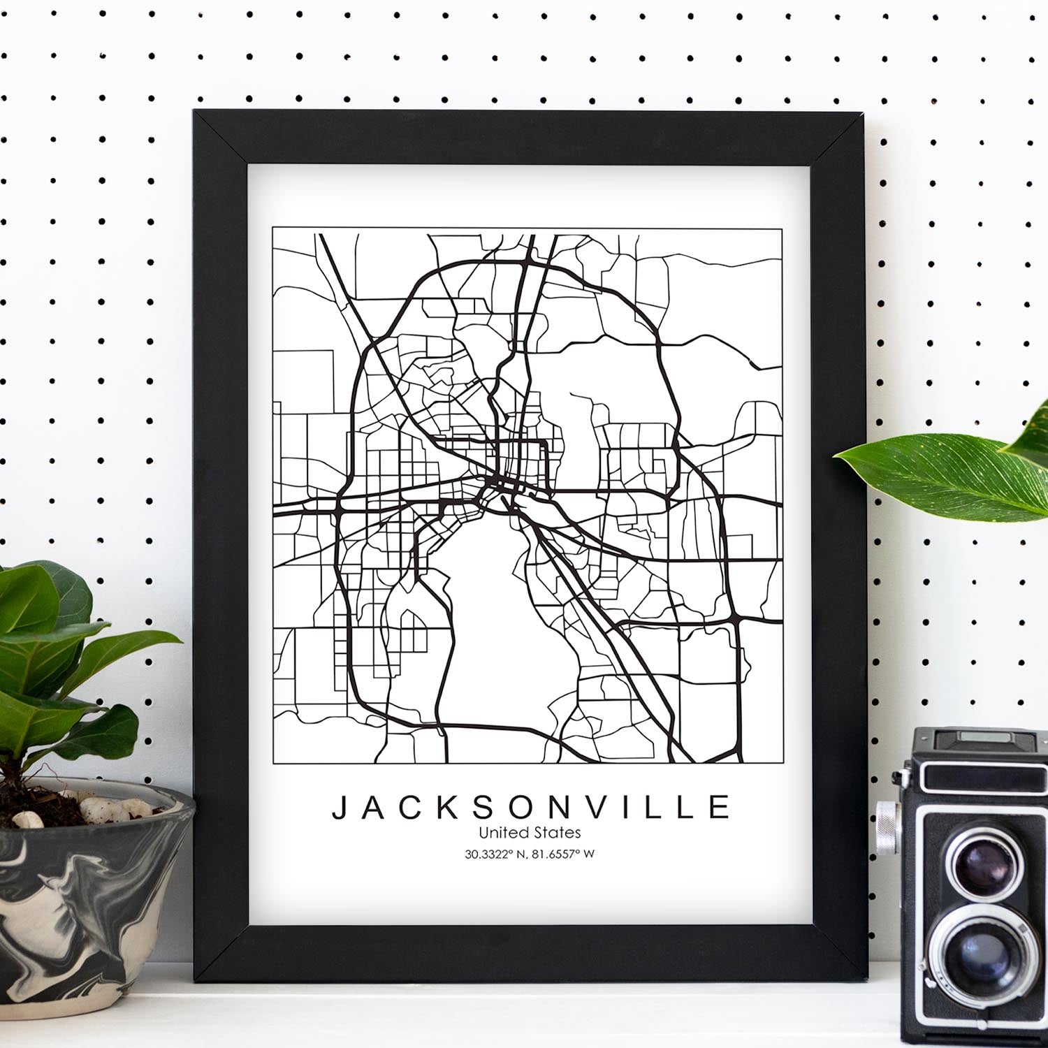 Poster con mapa de Jacksonville. Lámina de Estados Unidos, con imágenes de mapas y carreteras-Artwork-Nacnic-Nacnic Estudio SL