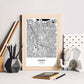 Poster con mapa de Jakarta - Indonesia. Láminas de ciudades de Asia con mares y ríos en color negro.-Artwork-Nacnic-Nacnic Estudio SL