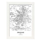 Poster con mapa de Jerusalem - Israel. Láminas de ciudades de Oriente Medio con mares y ríos en color negro.-Artwork-Nacnic-A3-Marco Blanco-Nacnic Estudio SL