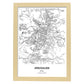 Poster con mapa de Jerusalem - Israel. Láminas de ciudades de Oriente Medio con mares y ríos en color negro.-Artwork-Nacnic-A3-Marco Madera clara-Nacnic Estudio SL