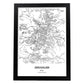 Poster con mapa de Jerusalem - Israel. Láminas de ciudades de Oriente Medio con mares y ríos en color negro.-Artwork-Nacnic-A3-Marco Negro-Nacnic Estudio SL