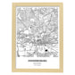Poster con mapa de Johannesburg - Sudáfrica. Láminas de ciudades de África con mares y ríos en color negro.-Artwork-Nacnic-A4-Marco Madera clara-Nacnic Estudio SL
