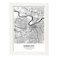 Poster con mapa de Kansas City - USA. Láminas de ciudades de Estados Unidos con mares y ríos en color negro.-Artwork-Nacnic-A3-Marco Blanco-Nacnic Estudio SL