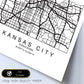 Poster con mapa de Kansas. Lámina de Estados Unidos, con imágenes de mapas y carreteras-Artwork-Nacnic-Nacnic Estudio SL