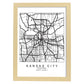Poster con mapa de Kansas. Lámina de Estados Unidos, con imágenes de mapas y carreteras-Artwork-Nacnic-A3-Marco Madera clara-Nacnic Estudio SL