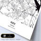 Poster con mapa de Kiev - Ucrania. Láminas de ciudades de Europa con mares y ríos en color negro.-Artwork-Nacnic-Nacnic Estudio SL