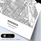Poster con mapa de Kinshasa - Congo. Láminas de ciudades de África con mares y ríos en color negro.-Artwork-Nacnic-Nacnic Estudio SL