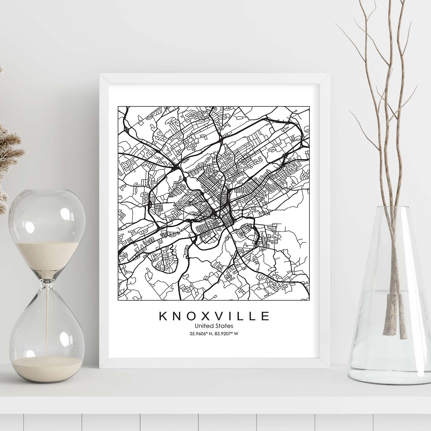 Poster con mapa de Knoxville. Lámina de Estados Unidos, con imágenes de mapas y carreteras-Artwork-Nacnic-Nacnic Estudio SL