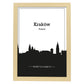 Poster con mapa de Krakow - Polonia. Láminas con Skyline de ciudades de Europa con sombra negra.-Artwork-Nacnic-A3-Marco Madera clara-Nacnic Estudio SL