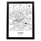 Poster con mapa de Krakow - Polonia. Láminas de ciudades de Europa con mares y ríos en color negro.-Artwork-Nacnic-A4-Marco Negro-Nacnic Estudio SL