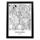 Poster con mapa de Kuala Lumpur - Malasia. Láminas de ciudades de Asia con mares y ríos en color negro.-Artwork-Nacnic-A3-Marco Negro-Nacnic Estudio SL