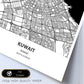 Poster con mapa de Kuwait - Kuwait. Láminas de ciudades de Oriente Medio con mares y ríos en color negro.-Artwork-Nacnic-Nacnic Estudio SL