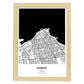 Poster con mapa de Kuwait - Kuwait. Láminas de ciudades de Oriente Medio con mares y ríos en color negro.-Artwork-Nacnic-A4-Marco Madera clara-Nacnic Estudio SL