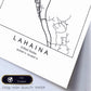 Poster con mapa de Lahaina. Lámina de Estados Unidos, con imágenes de mapas y carreteras-Artwork-Nacnic-Nacnic Estudio SL